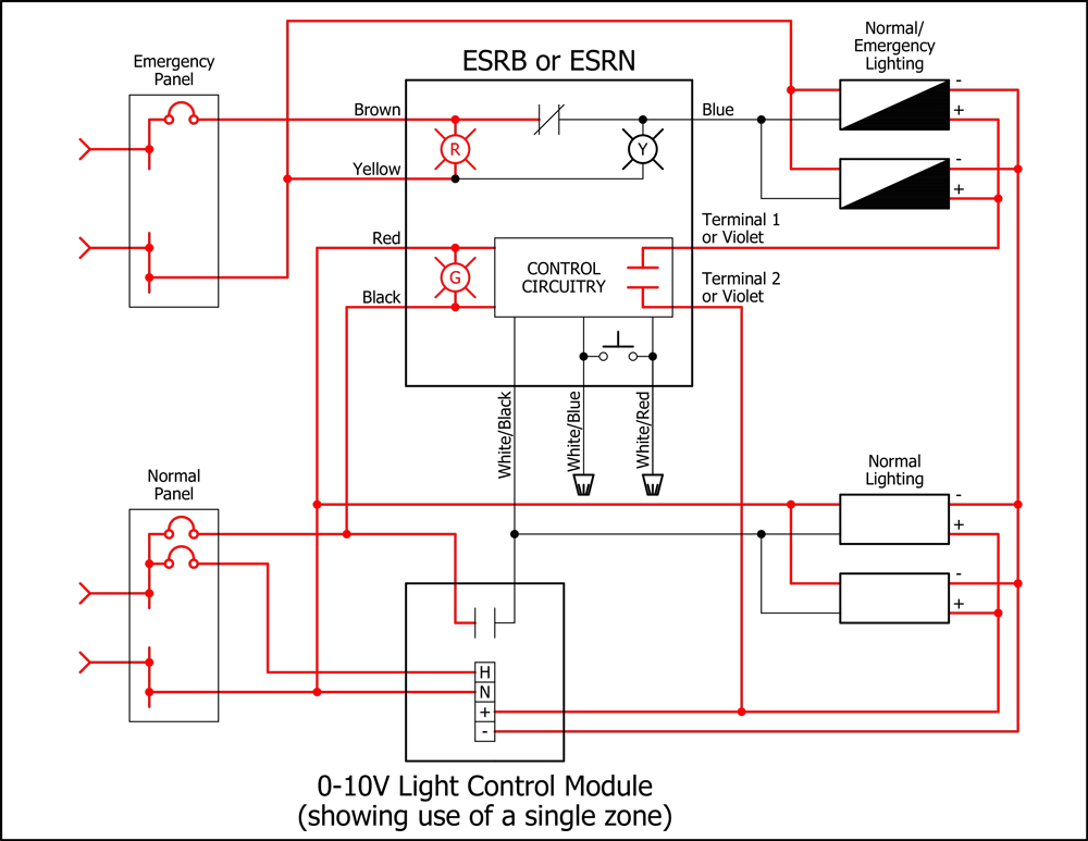 ESRB / ESRN Emergency Lighting - Normal Conditions, Lights OFF