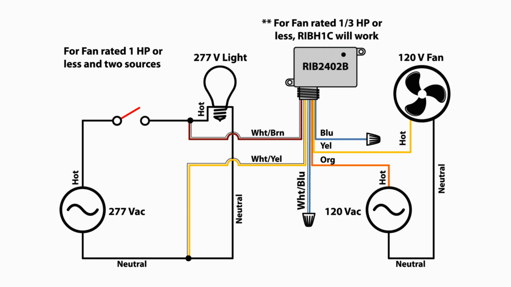 RIB2402B Wiring Diagram for Bathroom Fan