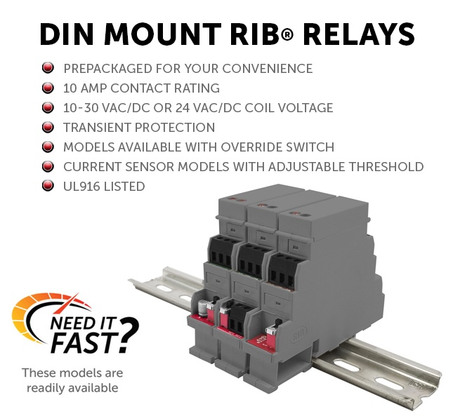 DIN Mount RIB Relays & Current Sensors